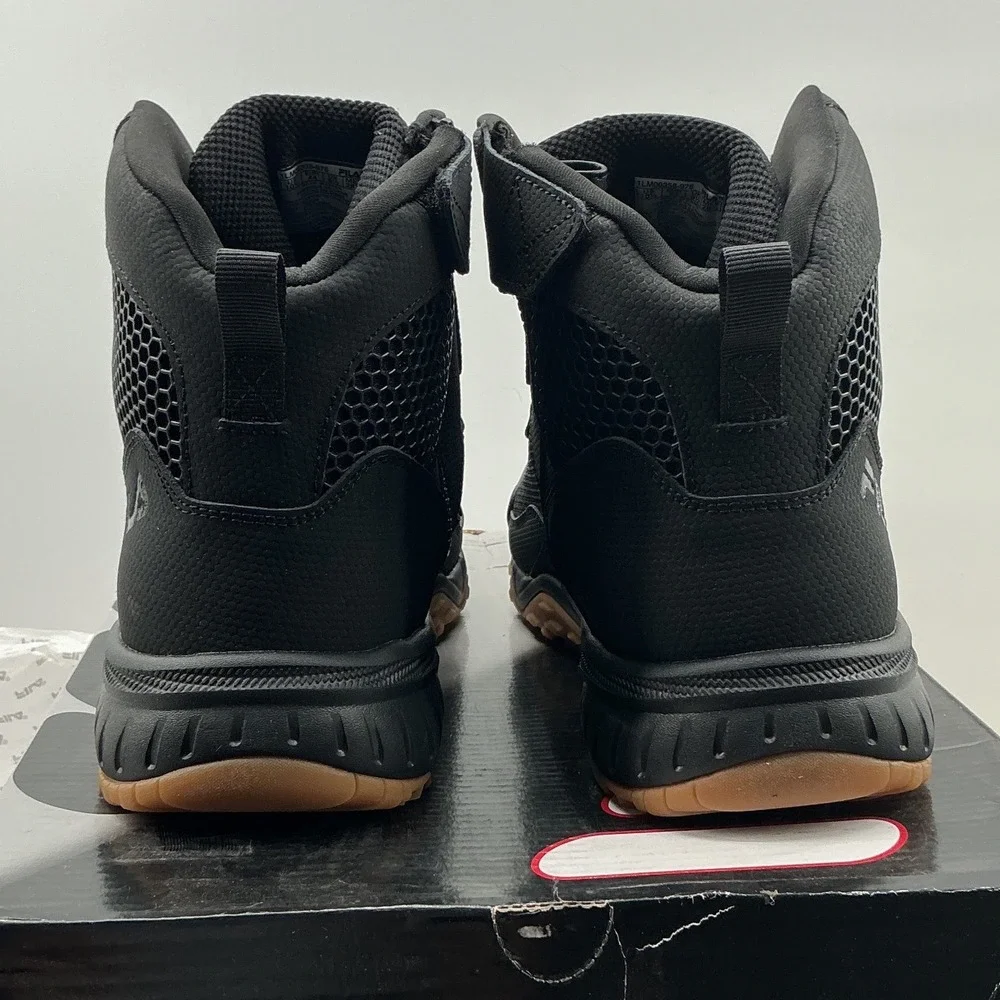 Fila Edgewater 12 Tactical Boots Mens 10.5 Black Gum Side Zip 1LM00358-976